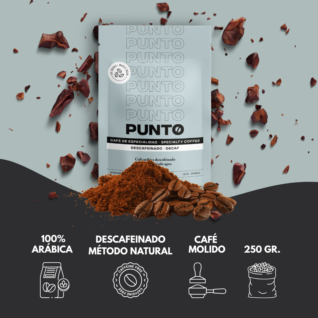Café Molido Descafeinado 250g | Punto – Sabor Natural Sin Cafeína