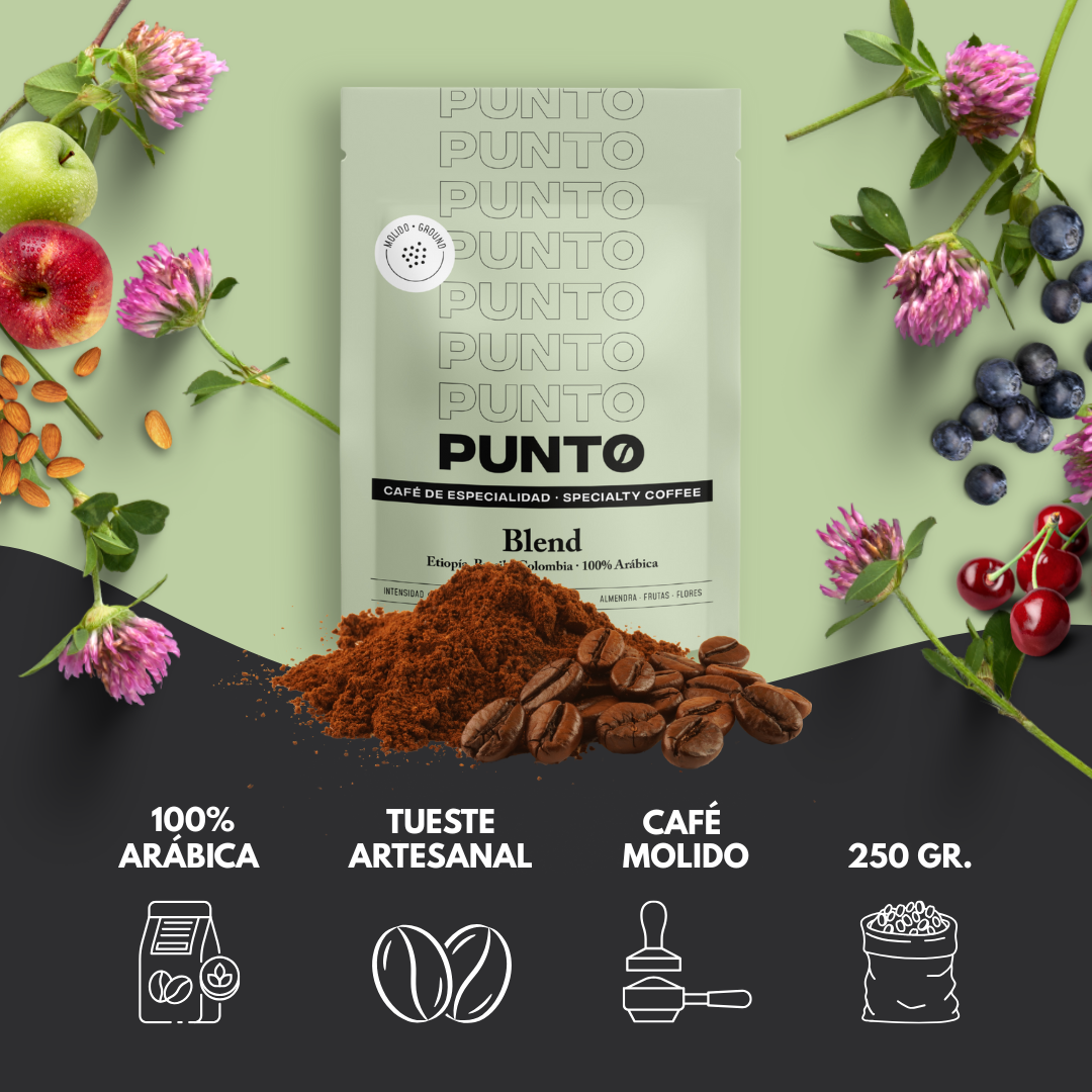 Café Molido Blend Américas & Etiopía 250g | Punto – Fusión de Sabores Únicos